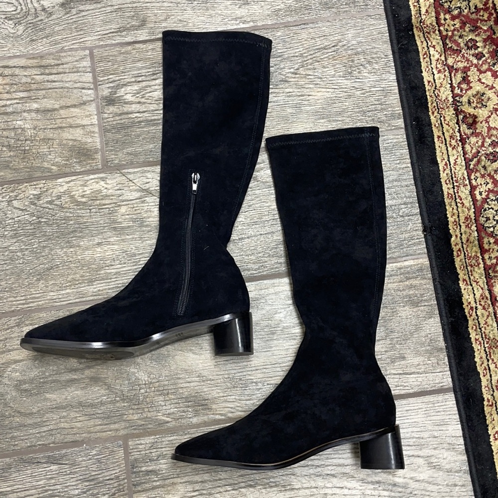 Tony bianco black suede under the knee boot size 5.5
